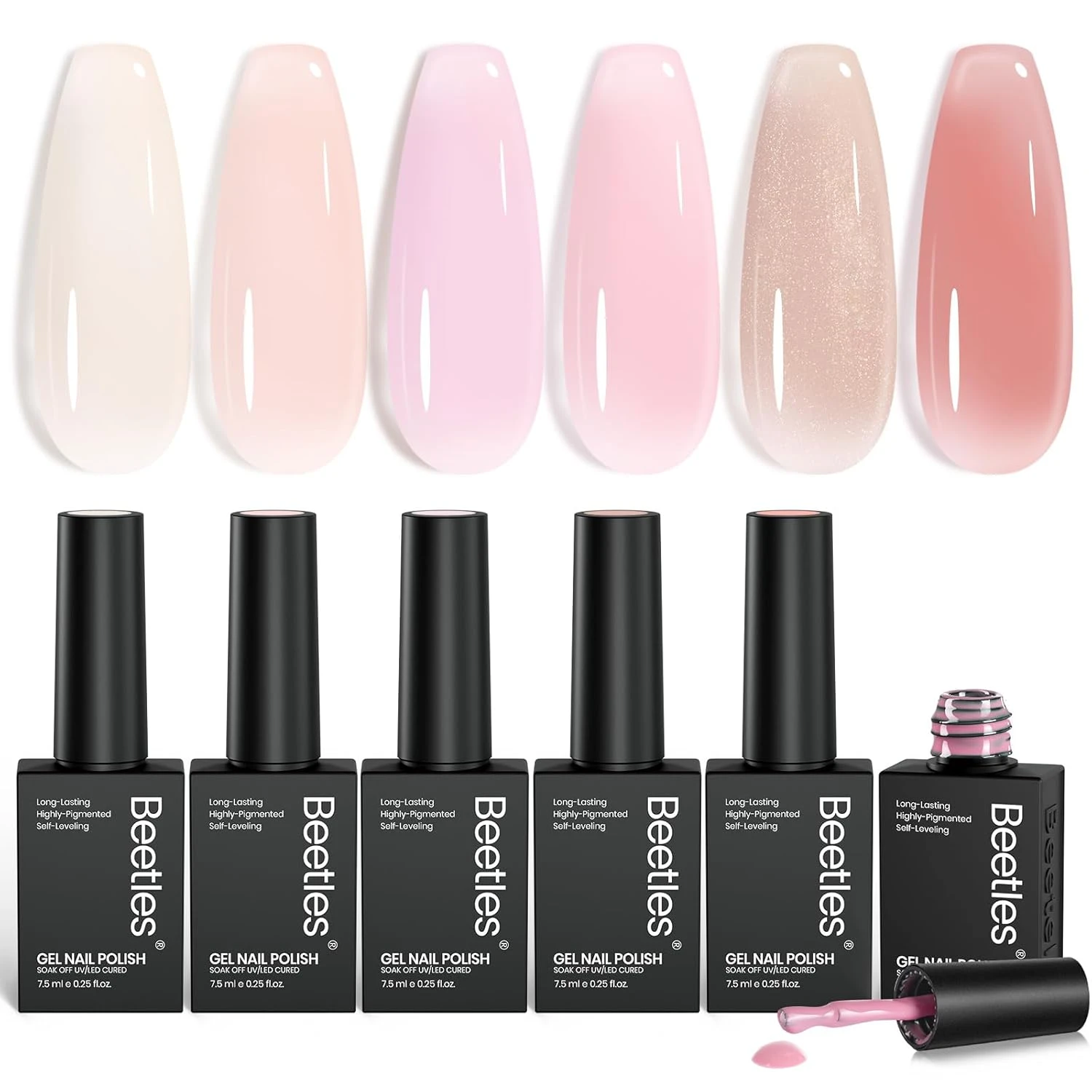 Sheer Pink Gel Nail Polish Set