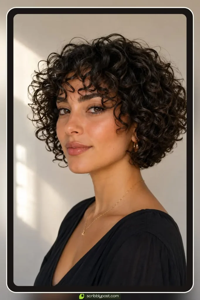 Short Curly Layered Bob