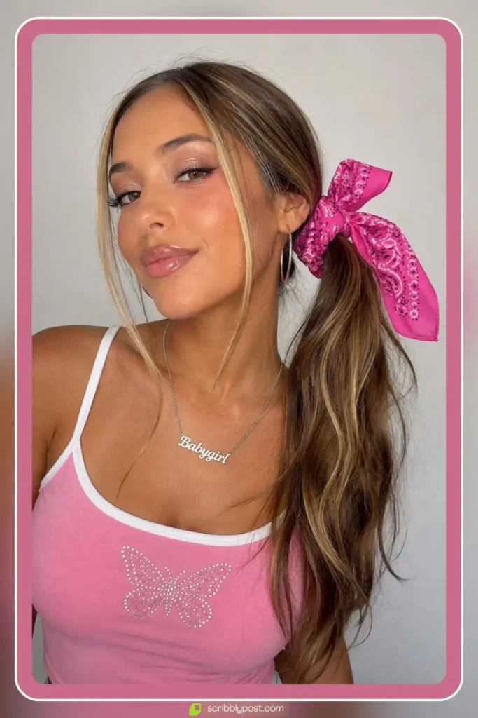 Side Pony with Bandana Bow