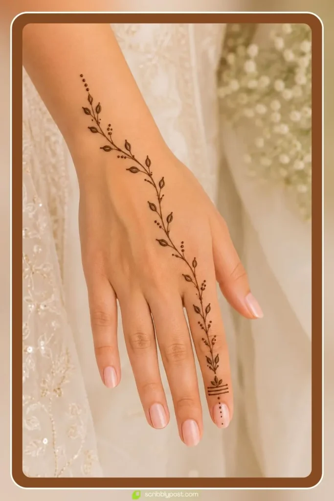 Simple Bridal Henna — Minimalist Vine