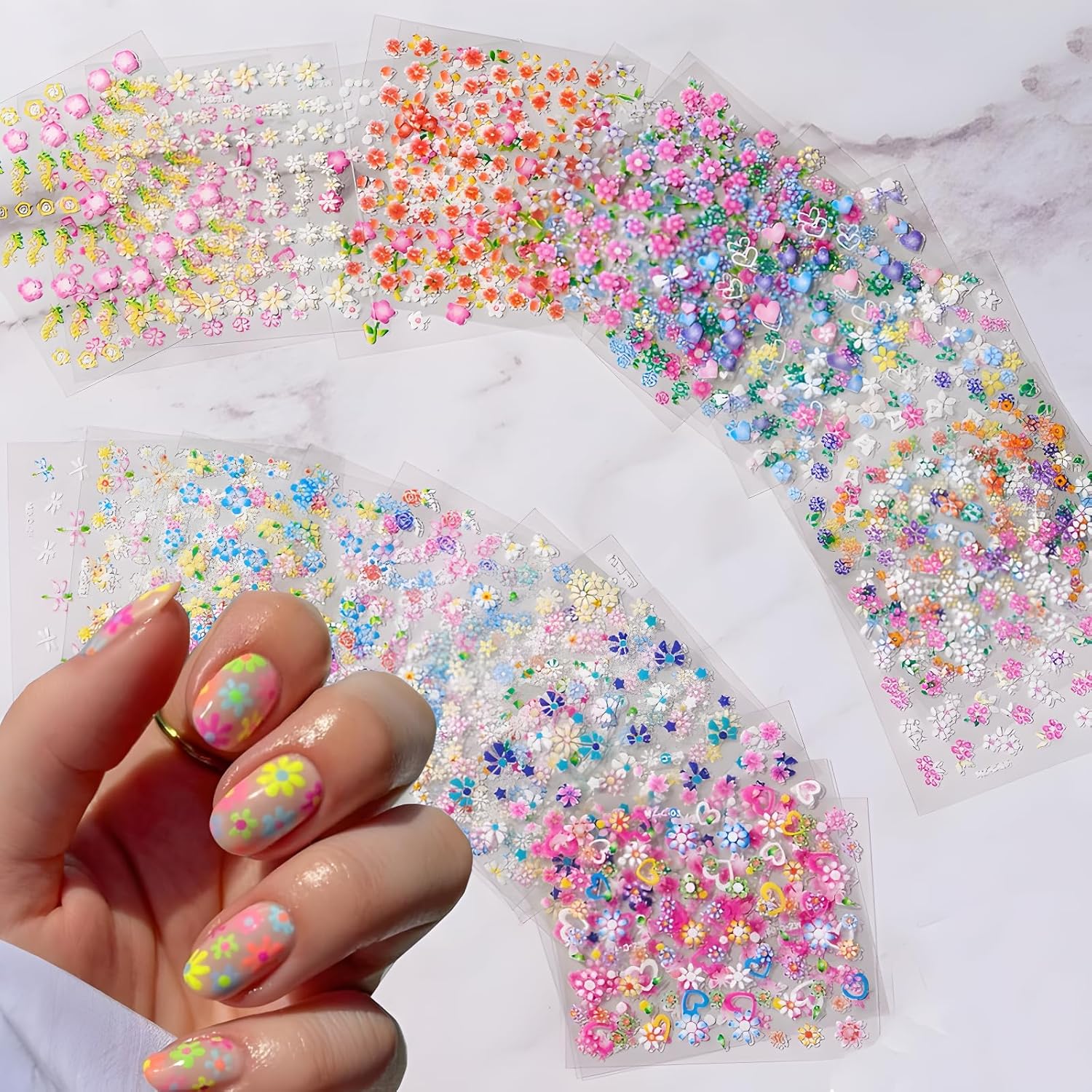 Spring floral nail art stickers