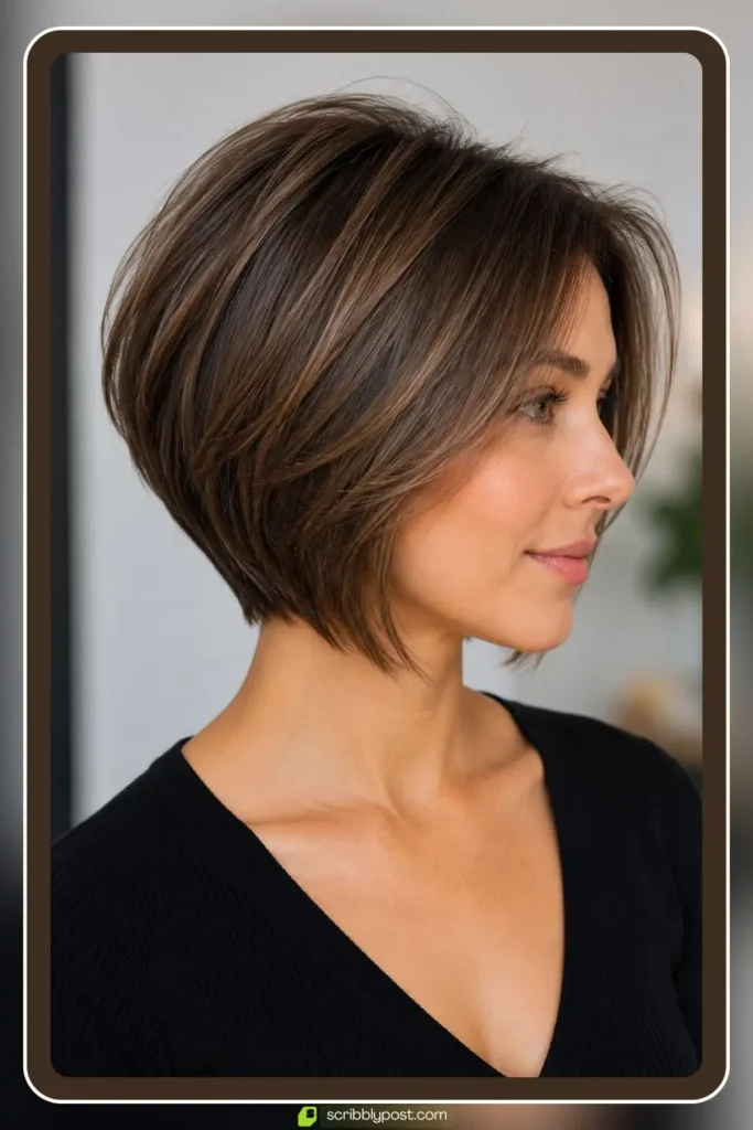Stacked Layered Bob for Fine Hair