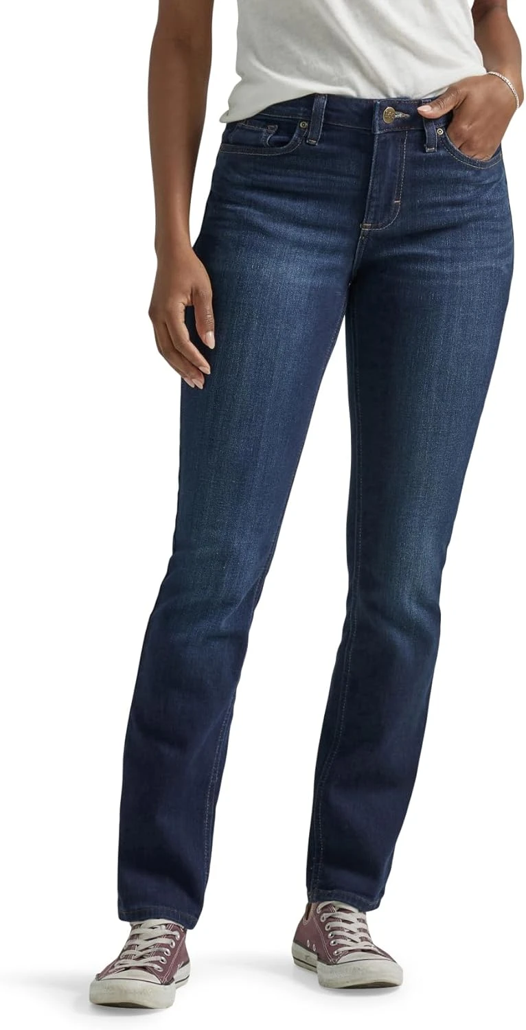 Straight-Leg Dark Wash Jeans