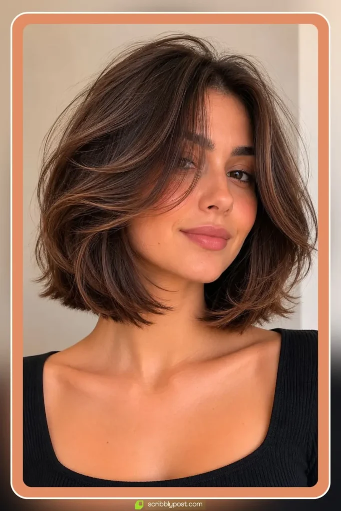 Textured Layered Bob for Thick Hair