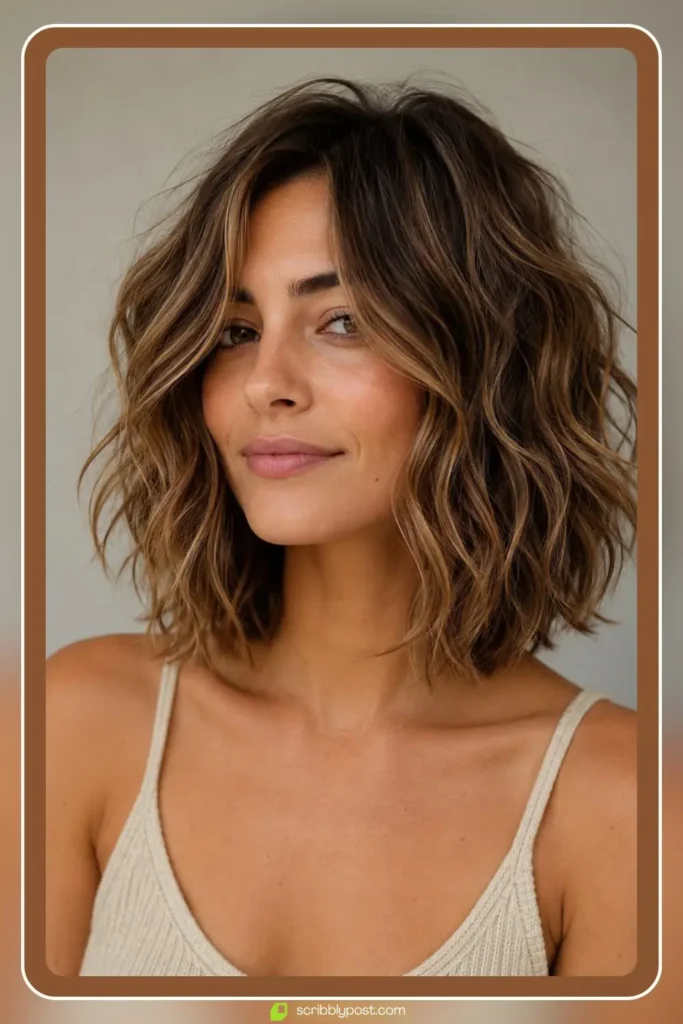Textured Wavy Layered Bob