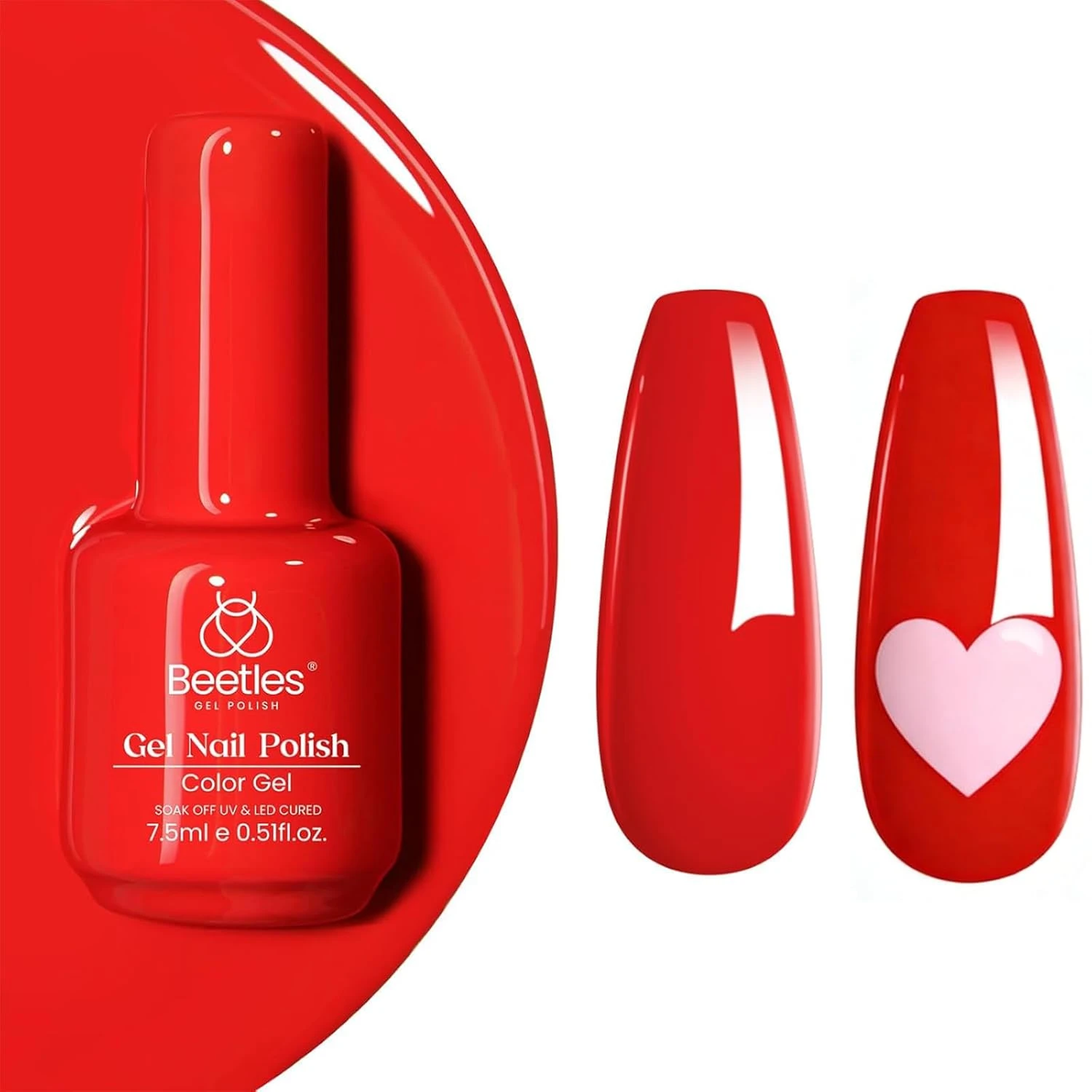 Warm Red Gel Nails