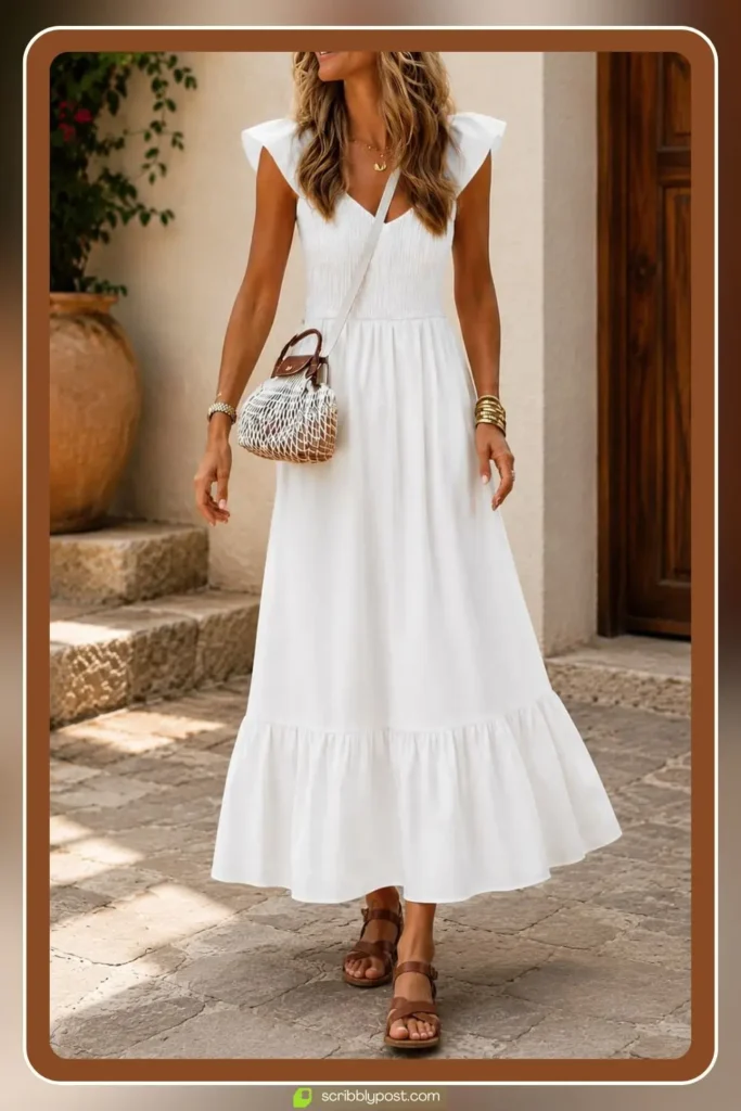 White Luxury Dress — Broderie Anglaise Maxi