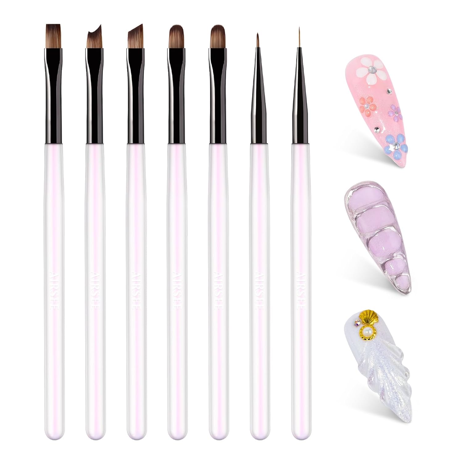 White Nail Art Detail Brush
