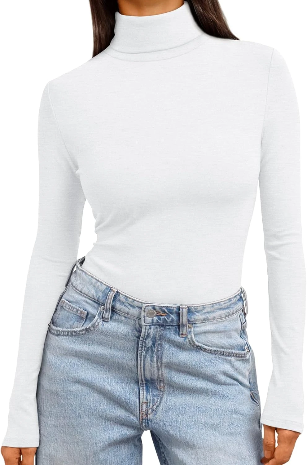 White Turtleneck Top