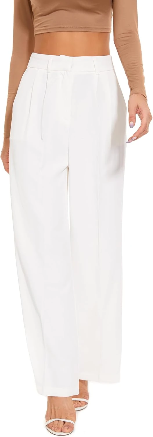 White Wide-Leg Trousers