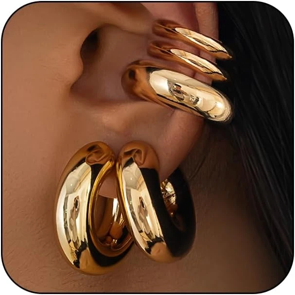 Ear Cuff Gold Statement Single