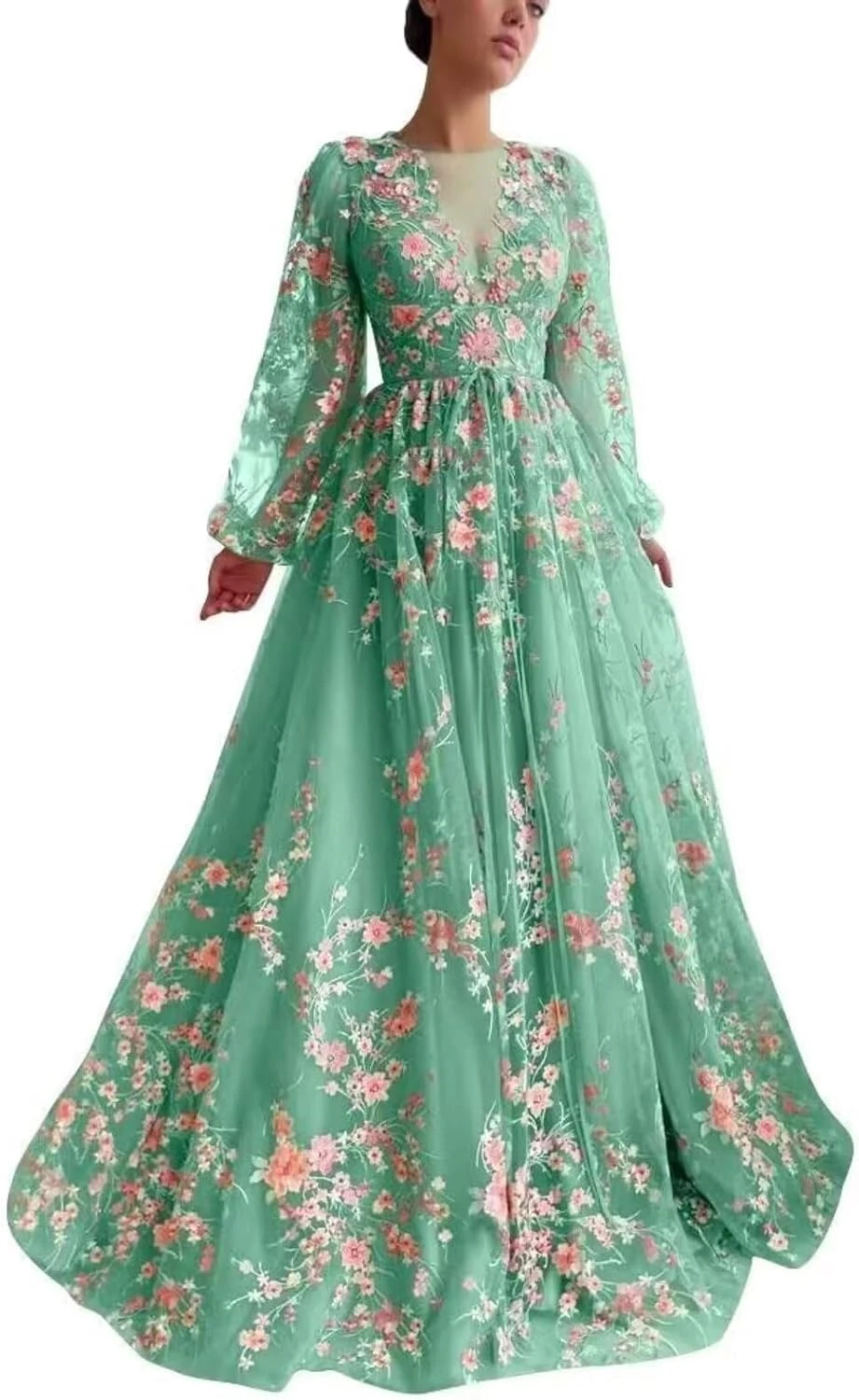 Embroidered Tulle Ball Gown Corset