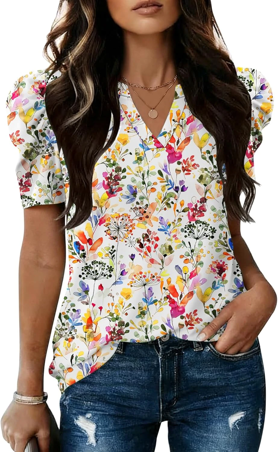 Floral Blouse Tucked Spring