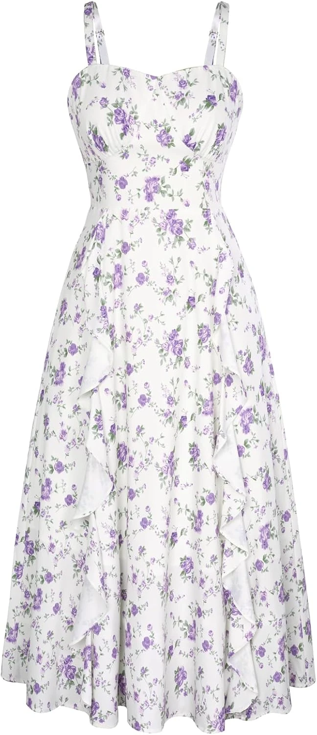 Floral Midi Dress Spring Brunch