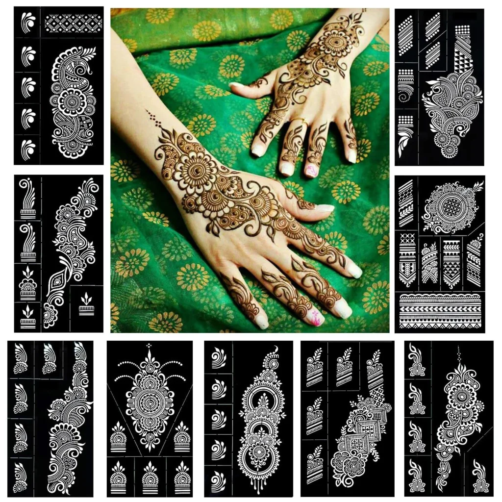 Full Feet Mehndi Stencil Sheet Set