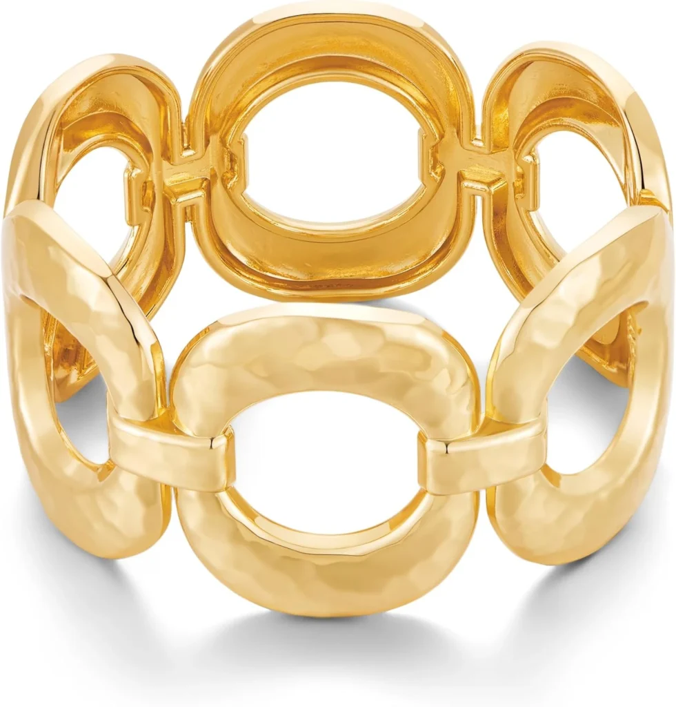 Gold Cuff Bracelet Wide Statement