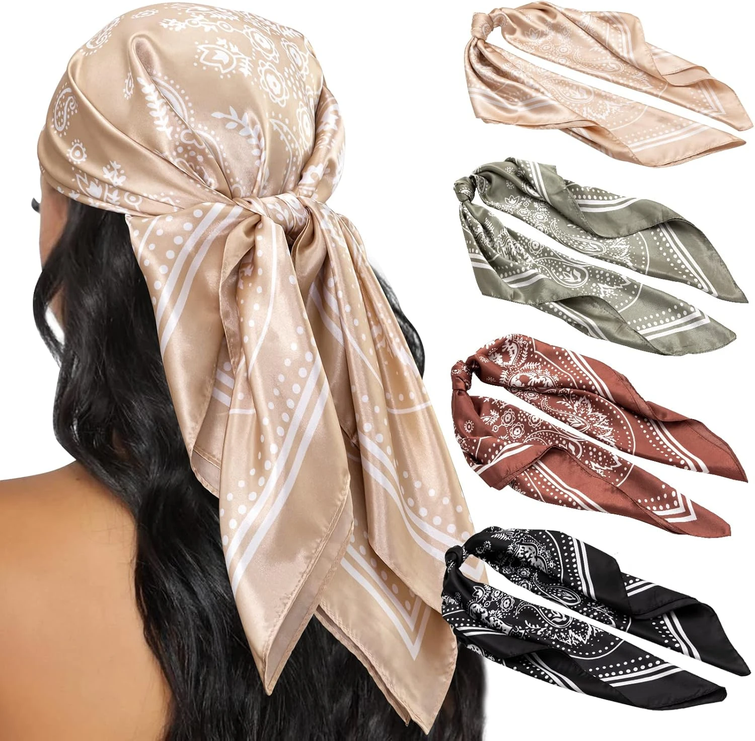 Women Layered Hair Bandana Set