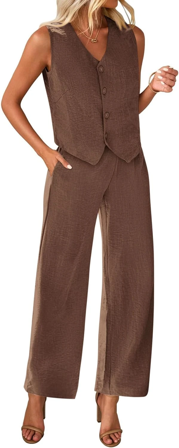 Linen Blazer Crop Top Matching Set