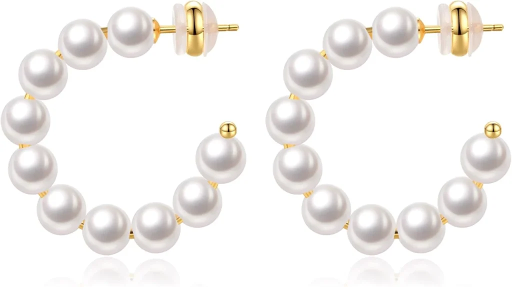 Pearl Hoop Earrings Small
