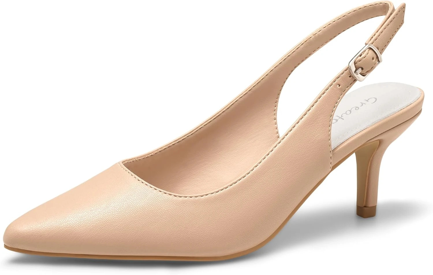 Pointed Court Shoes Kitten Heel
