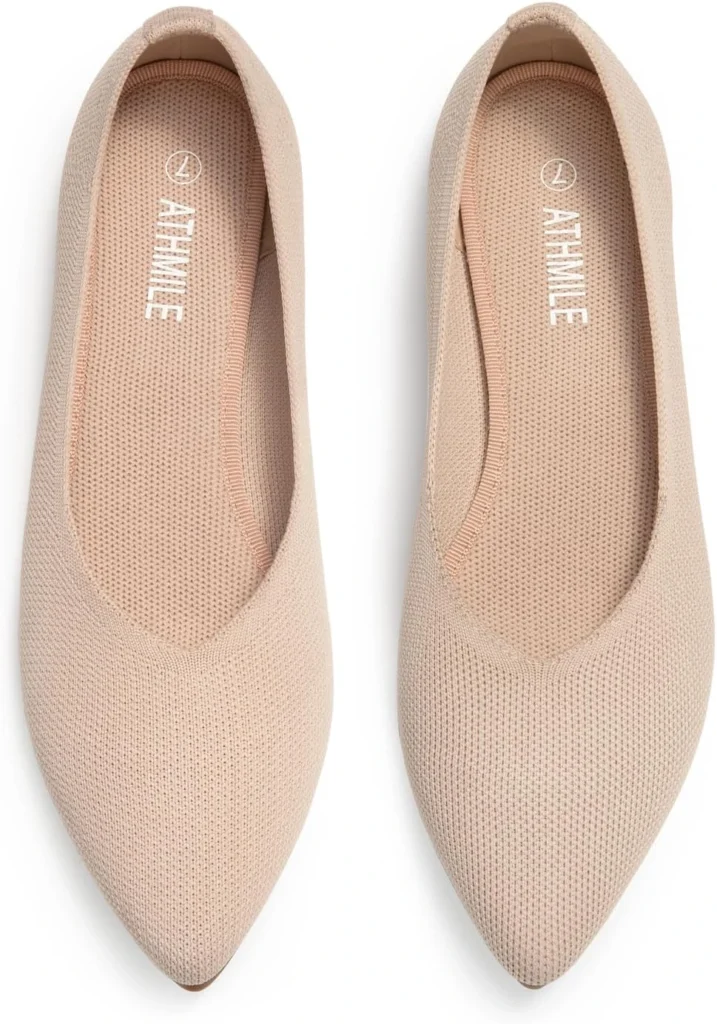 Pointed Toe Ballet Flat Nude