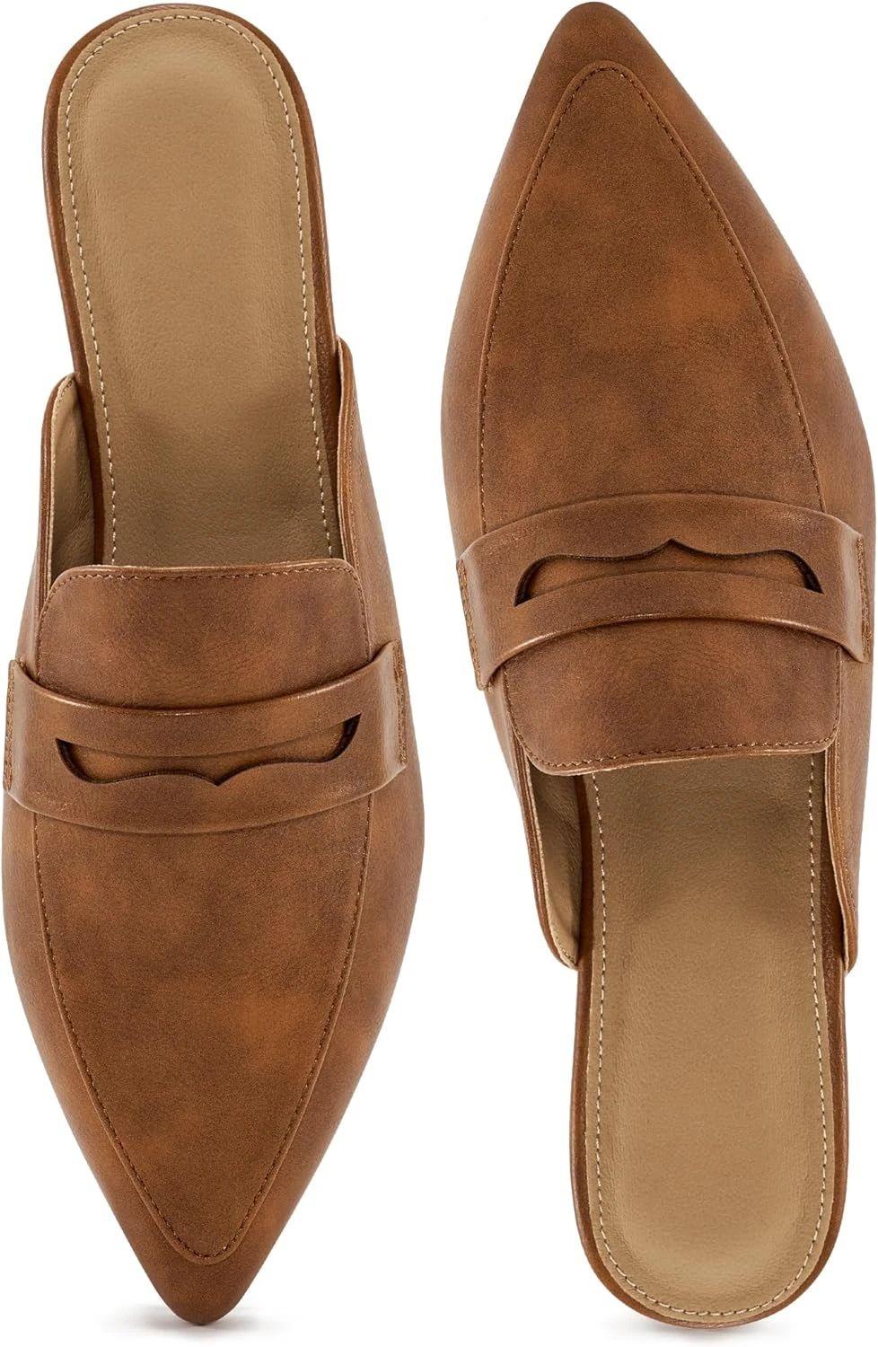 Pointed Toe Flat Leather Mule
