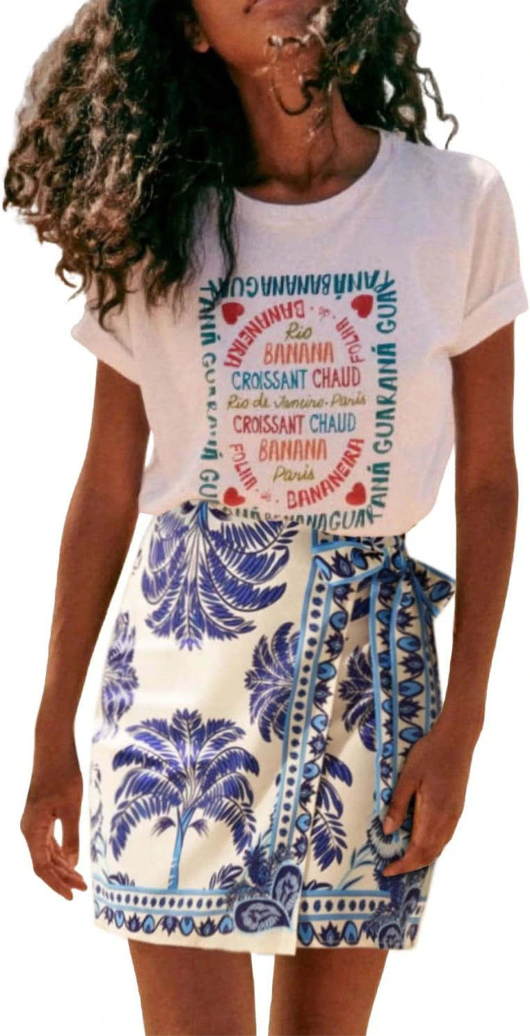 Printed Wrap Skirt Floral Spring