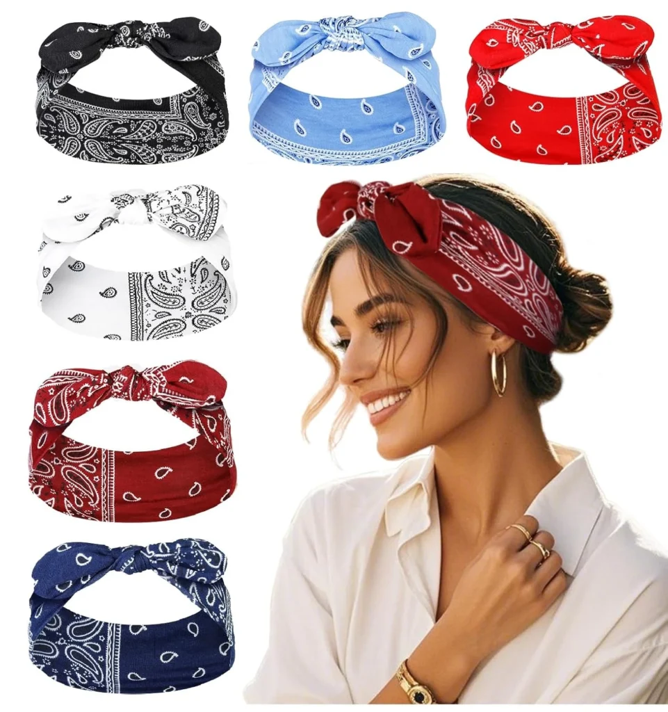 Women Retro Hair Bow Bandana