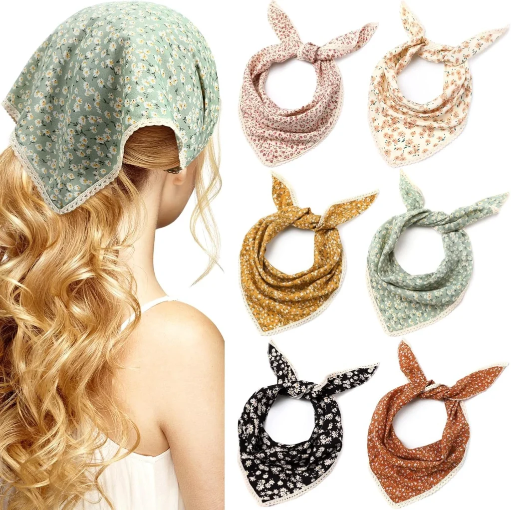 Women Retro Hair Tie Bandana Pack
