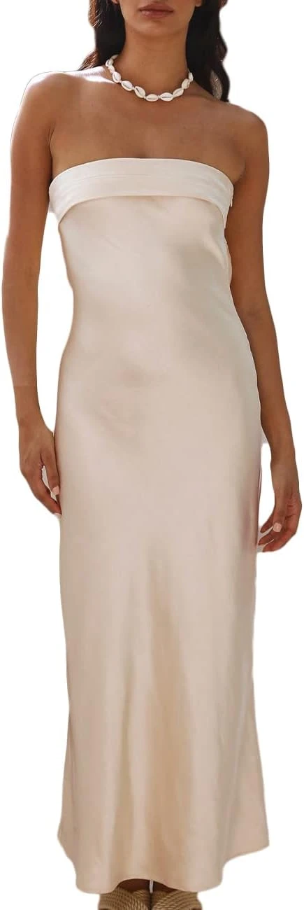 Satin Slip Dress Champagne