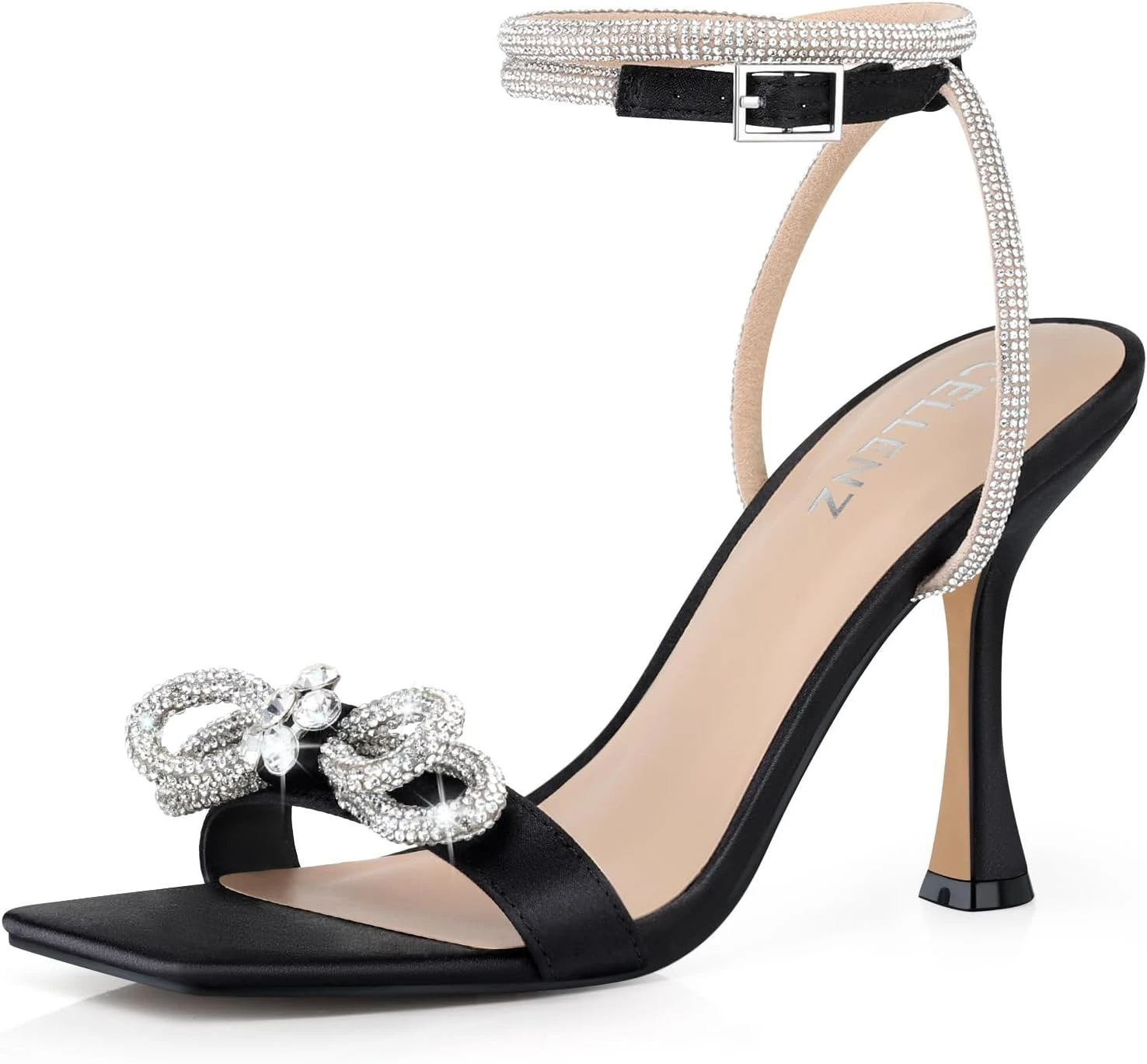 Satin Strappy Heeled Sandals Evening