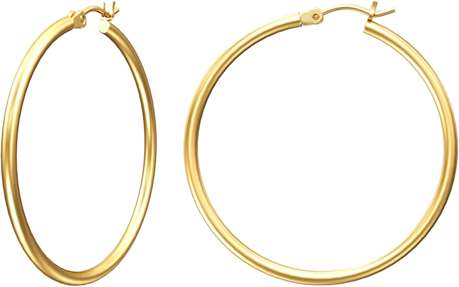 Simple Gold Hoop Earrings Medium