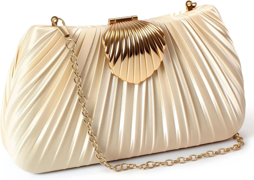 Small Satin Evening Bag Clutch Gold