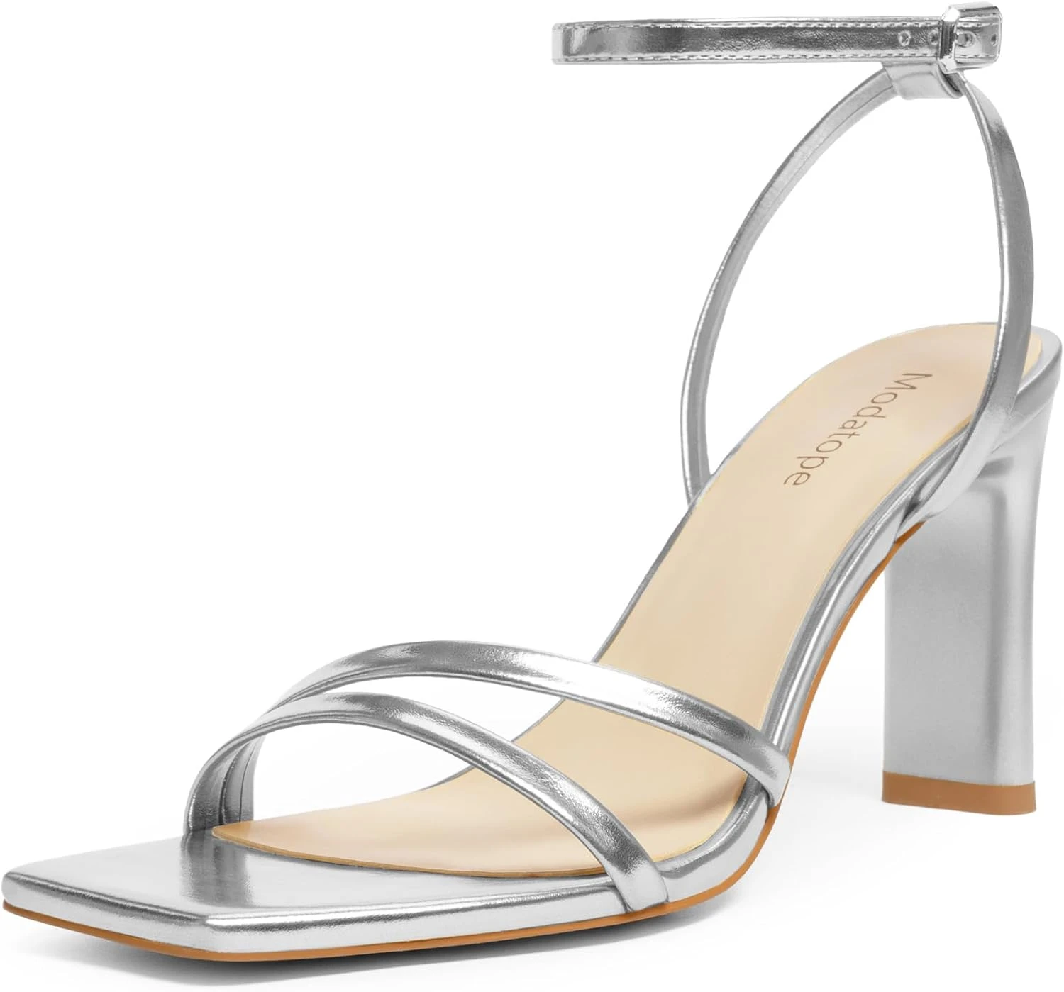 Strappy Heeled Sandals Silver