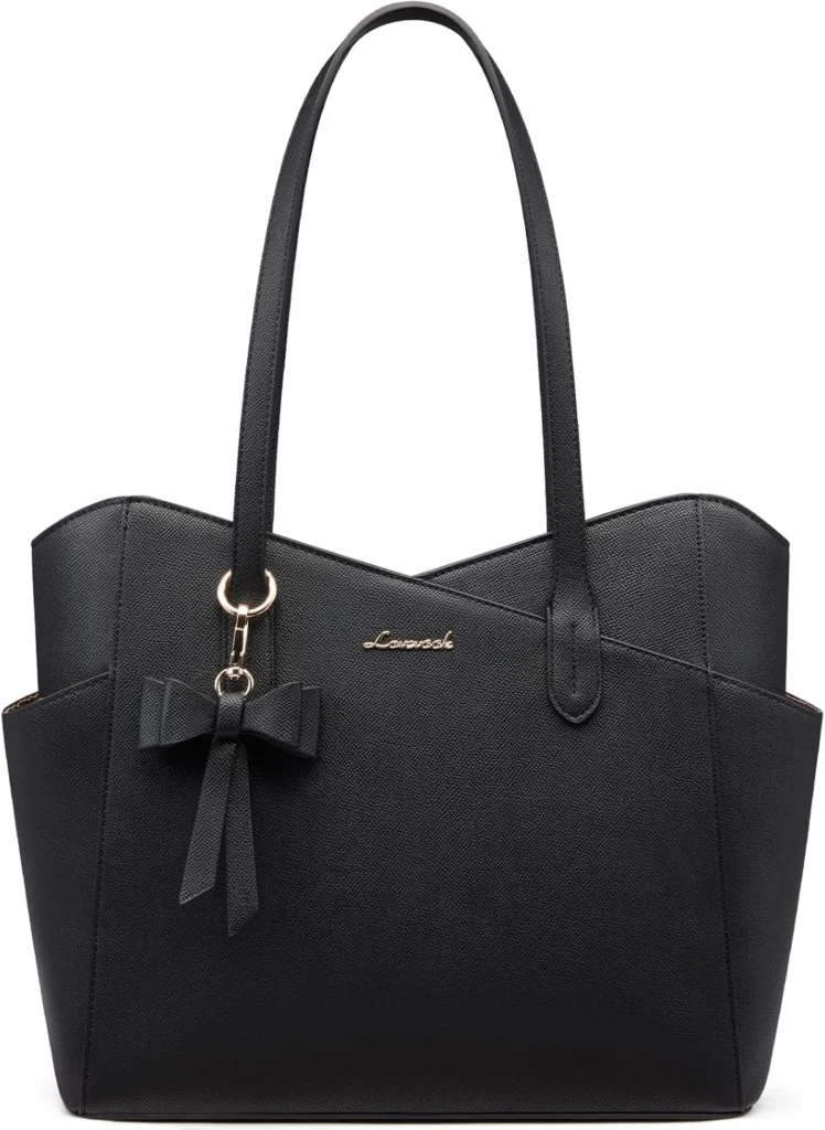 Structured Leather Top Handle Bag