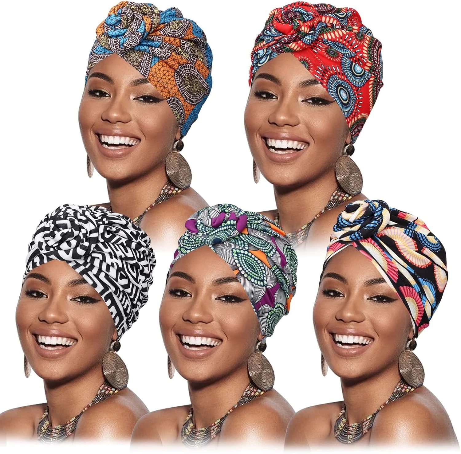 Women Top Knot Hair Scarf Wrap