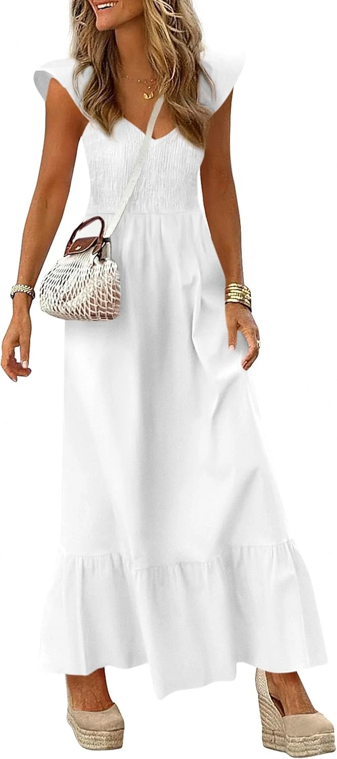 White Broderie Anglaise Maxi Dress