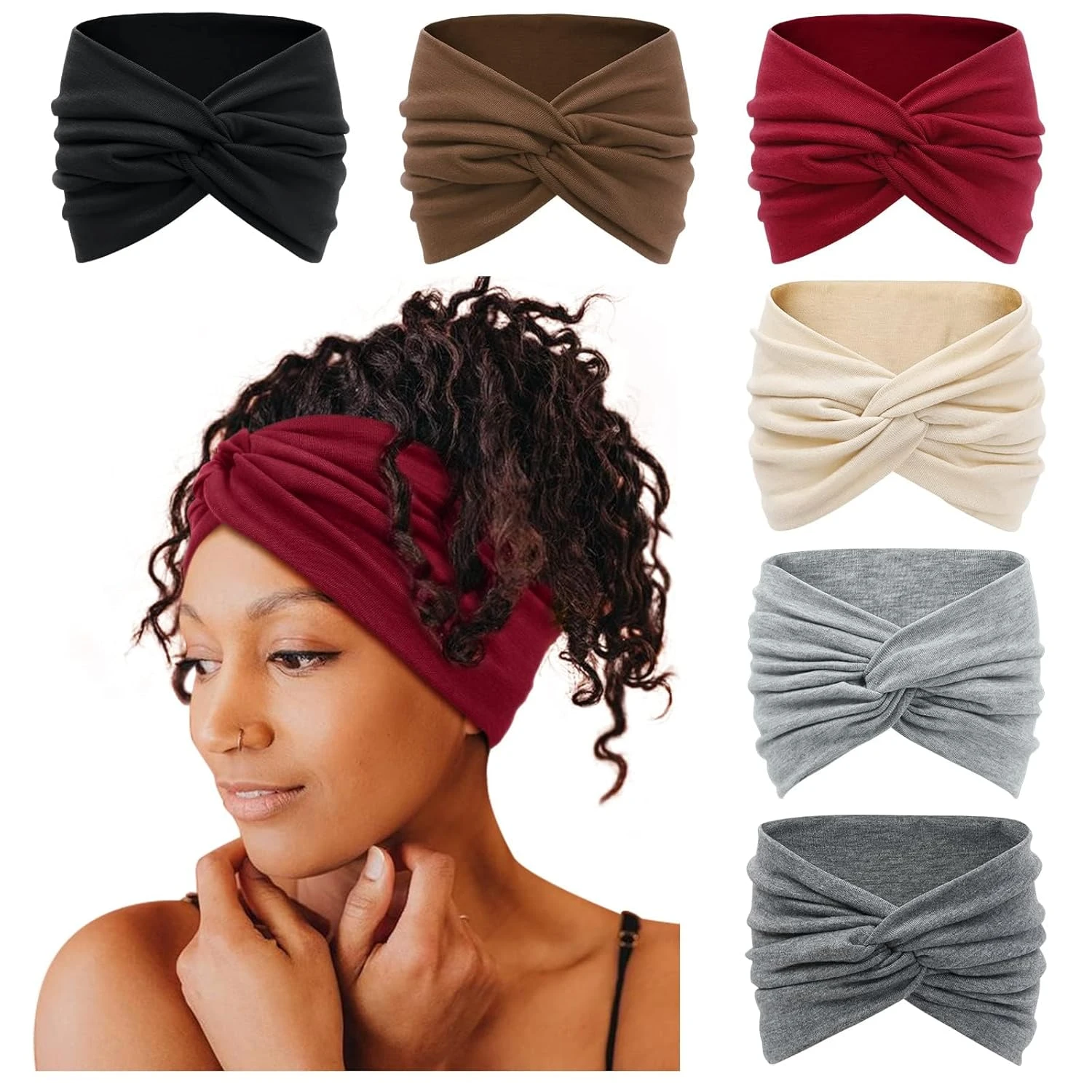 Women Wide Bandana Headband Curly Hair