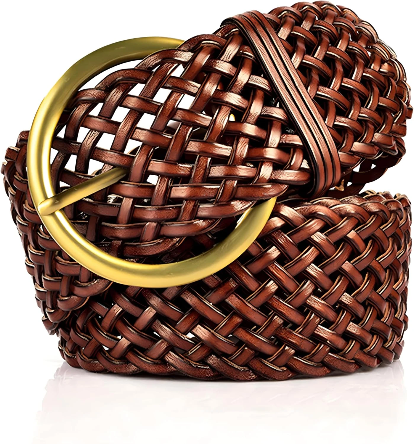 Woven Leather Belt Waist Cinch