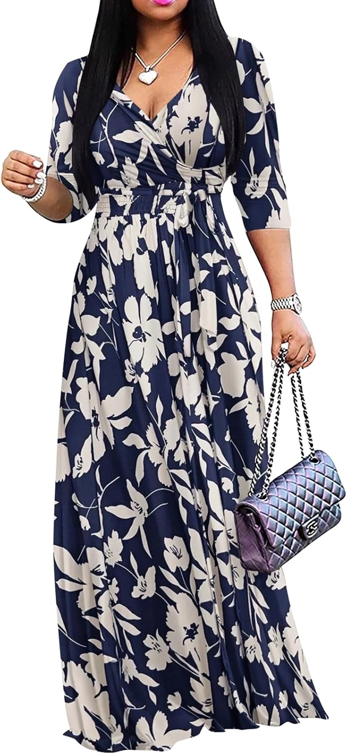 Wrap Maxi Dress Printed