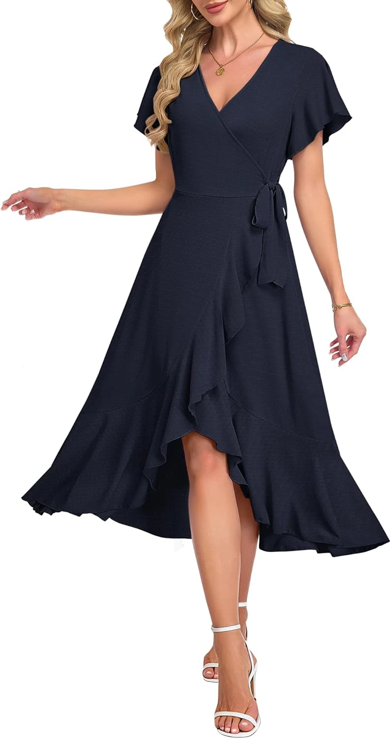 Wrap Midi Dress Jewel Tone