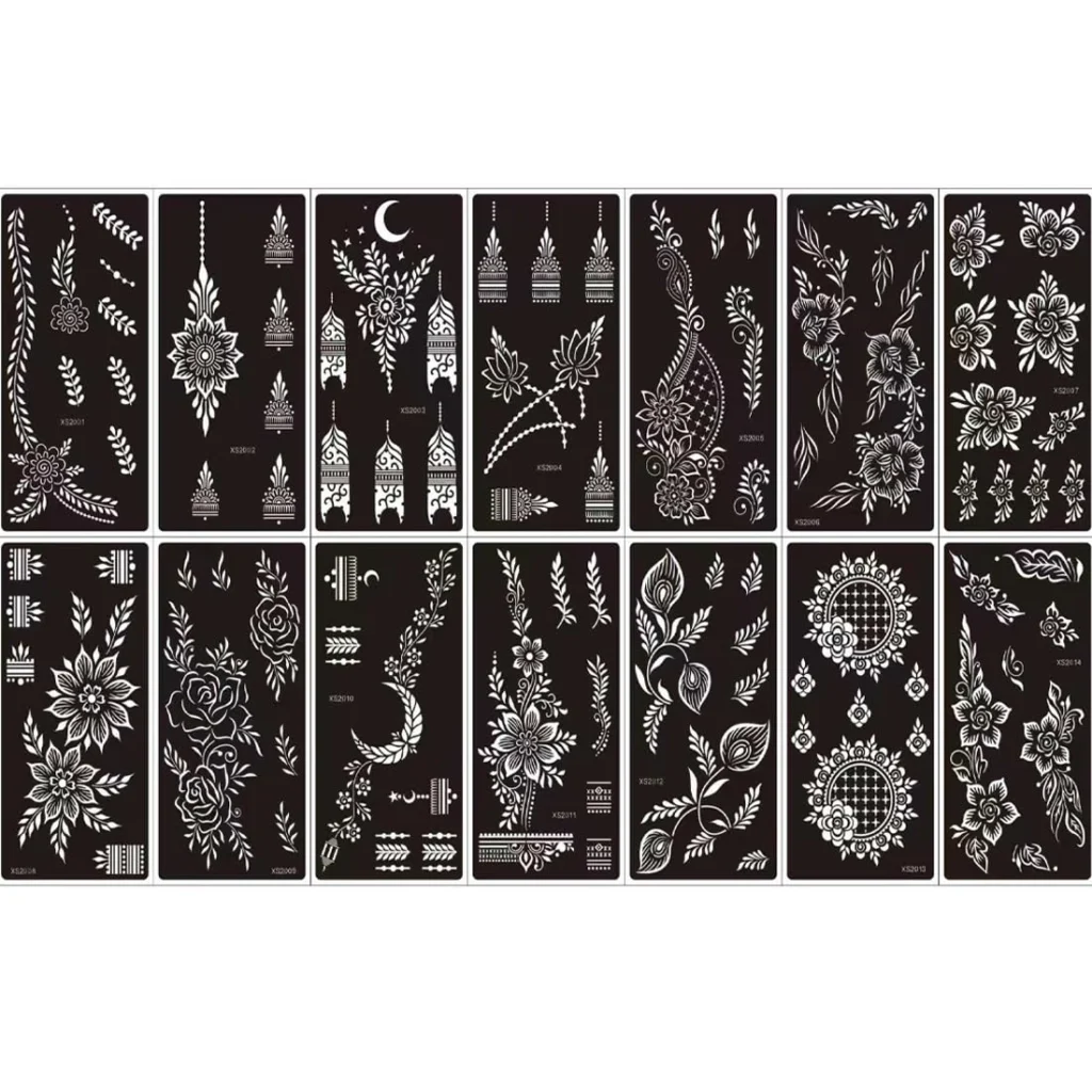 Wrist Cuff Mehndi Stencil Sheet Floral