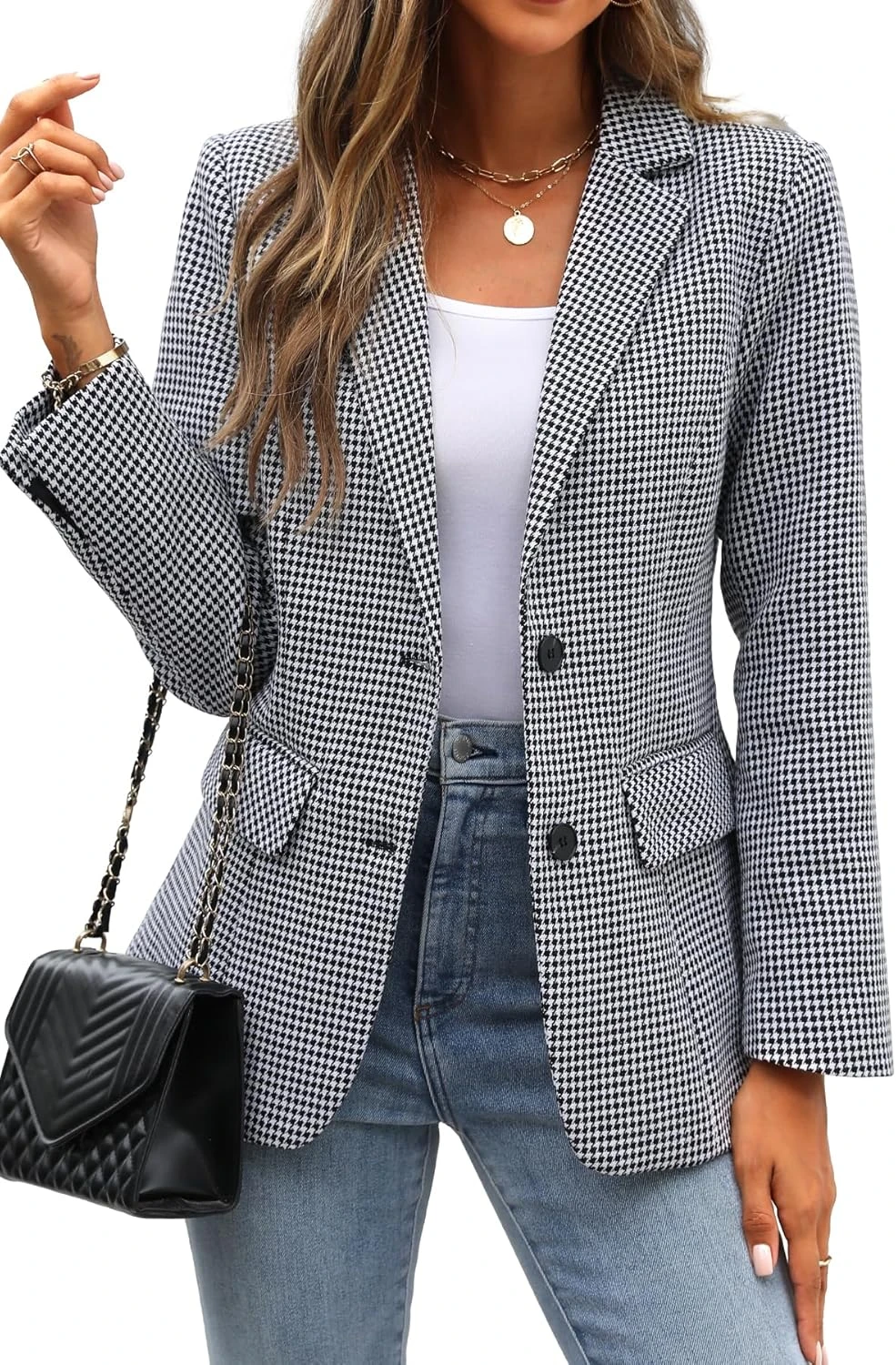 Women's Houndstooth Blazer