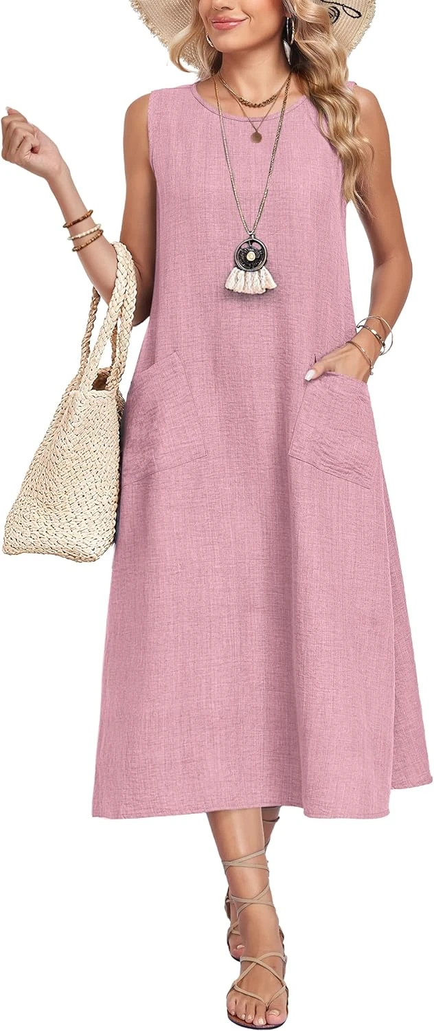 Women's Linen Midi Dress