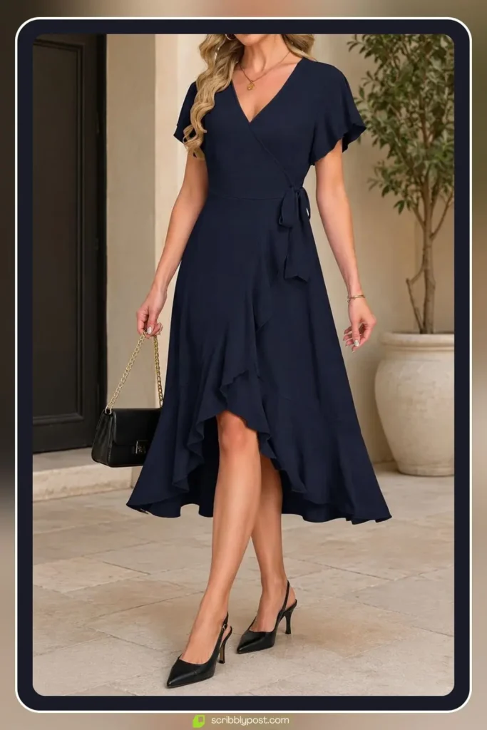 Wrap Dress in Rich Jewel Tone