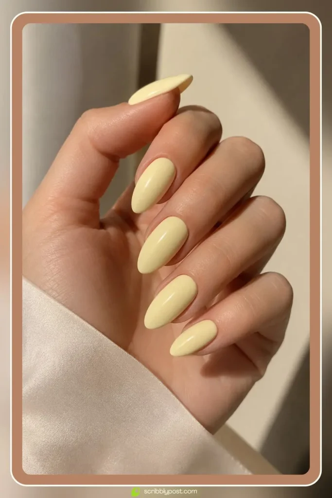 Butter Yellow Almond Nails
