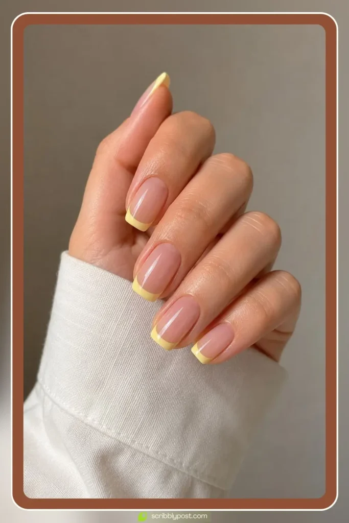 Butter Yellow French Tip Nails