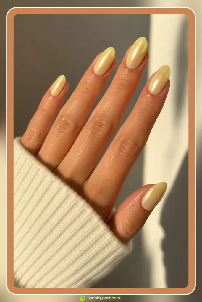Butter Yellow Glazed Donut Nails