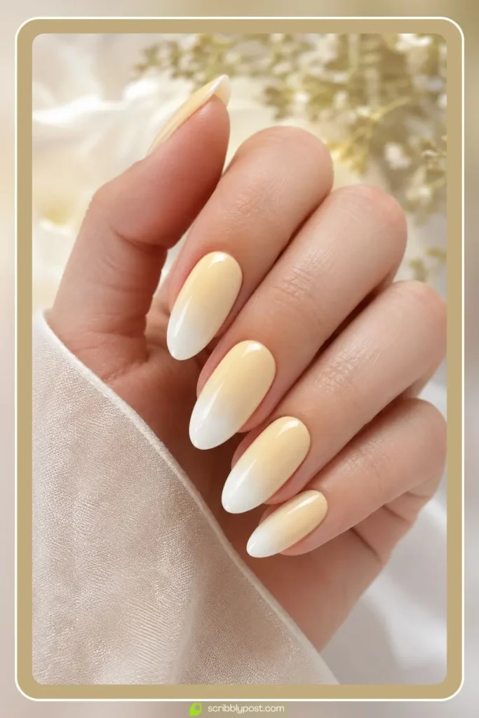 Butter Yellow Ombre Nails