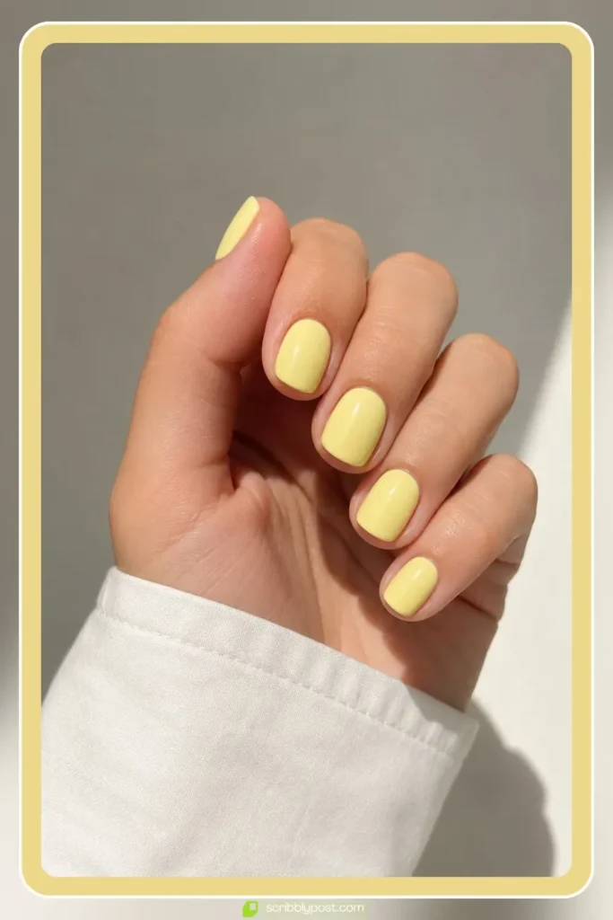 Butter Yellow Short Nails